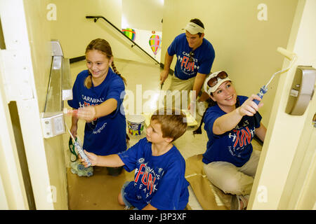 Miami Florida,Overtown,Hands On HandsOn Miami Day,volunteer volunteers community service volunteering work worker workers,teamwork working together se Stock Photo