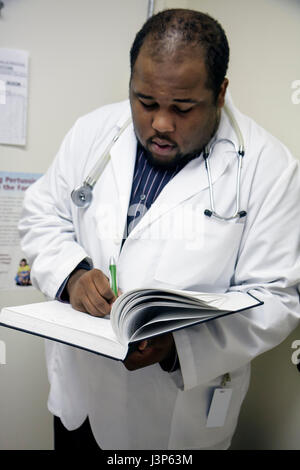 Miami Beach Florida,Mount Mt. Sinai Medical Center,centre,hospital,healthcare,third year,Caribbean medical school,student students,Black Blacks Africa Stock Photo