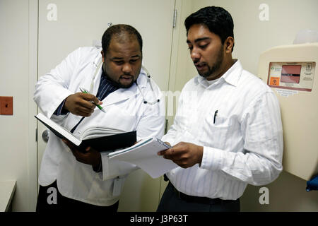 Miami Beach Florida,Mount Mt. Sinai Medical Center,centre,hospital,healthcare,third year,Caribbean medical school,student students,Black man men male, Stock Photo