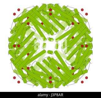 Ferritin (apoferritin) protein. Ferritin is the main iron storage protein in humans. Serum ferritin correlates with amount of iron present in the body Stock Photo