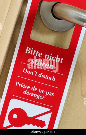 do not disturb sign at the door of a hotel room Stock Photo