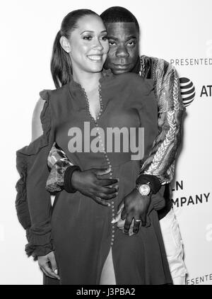 NEW YORK, NY - APRIL 23, 2017: Megan Wollover and Tracy Morgan attend 'The Clapper' Premiere during the 2017 Tribeca Film Festival at SVA Theatre Stock Photo