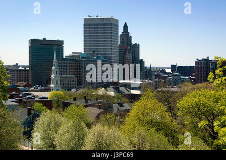 View of Downtown Providence, Rhode Island, USA  from Prospect Terrace Park Stock Photo