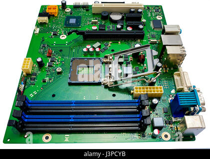 computer motherboard isolated on white background Stock Photo