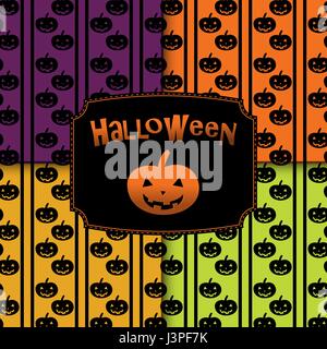 Halloween pumpkins seamless pattern background Stock Vector