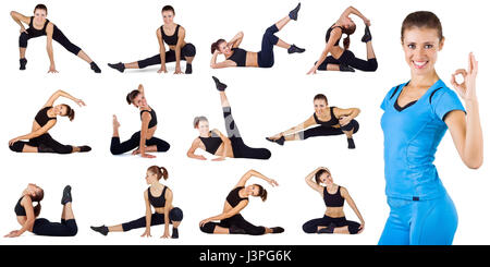 Collage Of Different Fitness Exercises Stock Photo, Picture and Royalty  Free Image. Image 24175974.