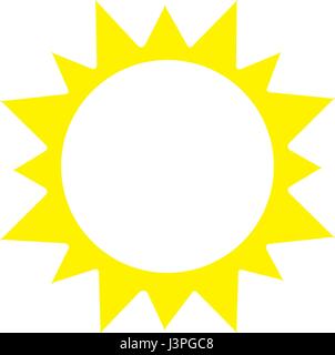vector illustration of yellow sun icon isolated on white Stock Vector