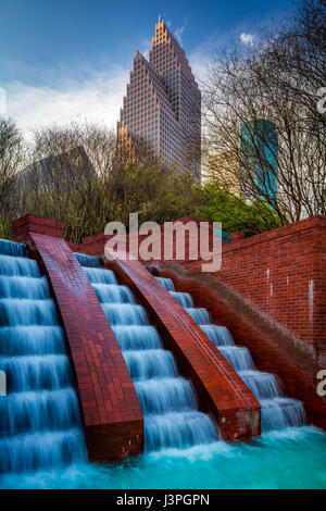 'Cascade at the Wortham' in downtown Houston's Riverwalk area. Stock Photo