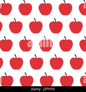 red apple fruit harvest fresh seamless pattern image Stock Vector