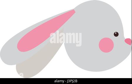 cute easter white bunny head image Stock Vector