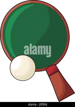 ping pong sport racket and ball hobby Stock Vector