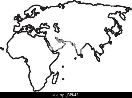asia continent map outline