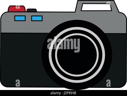 color image cartoon analog camera with flash Stock Vector