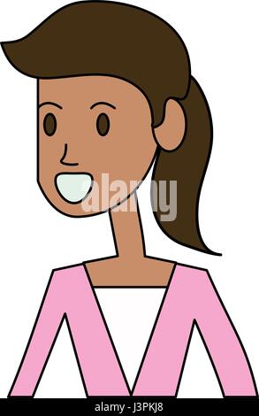 color image cartoon half body executive woman Stock Vector