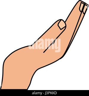 color image cartoon side view hand Stock Vector