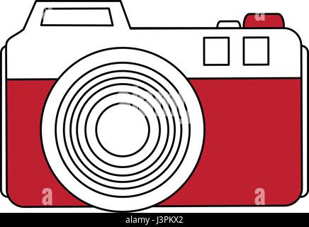 color silhouette image analog camera with flash Stock Vector