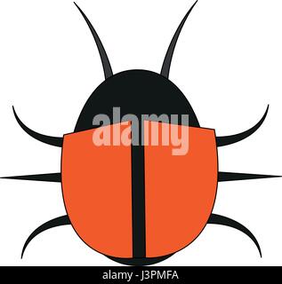 color image cartoon beetle virus icon Stock Vector