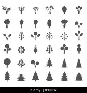 Tree silhouette set Stock Vector