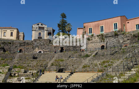 Teatro Romano, Via Vittorio Emanuele II, Catania, Sizilien, Italien Stock Photo