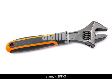 Adjustable wrench isolated on white background Stock Photo