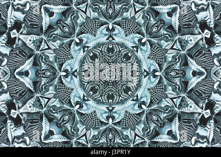 Computer generated illustration with  abstract kaleidoscopic pattern. Stock Photo