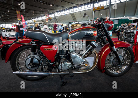 STUTTGART, GERMANY - MARCH 03, 2017: The Motorcycle Panther Model 120, 1960. Europe's greatest classic car exhibition 'RETRO CLASSICS' Stock Photo