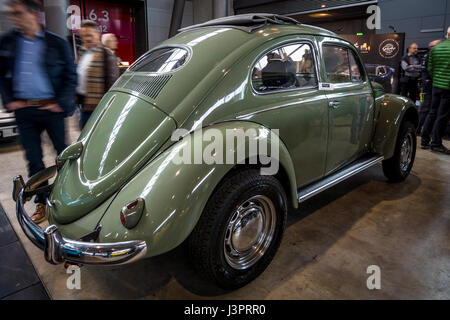 STUTTGART, GERMANY - MARCH 03, 2017: Subcompact Volkswagen Beetle, 1973. Rear view. Europe's greatest classic car exhibition 'RETRO CLASSICS' Stock Photo