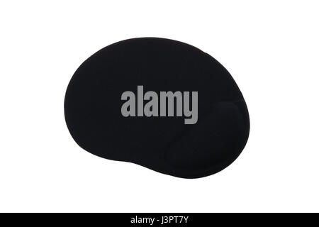 Black ergonomic mouse pad isolated on a white background. Stock Photo