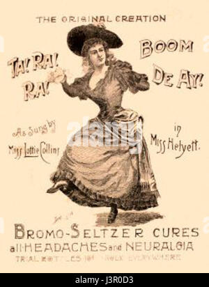 Image Lottie Collins sings and dances to the tunes of Ta Ra Ra Boom de ay in a Bromo Seltzer ad Stock Photo