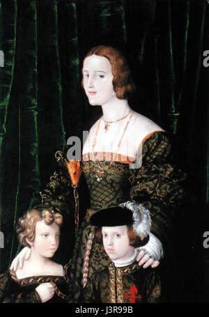 Joanna of castile with her children Stock Photo