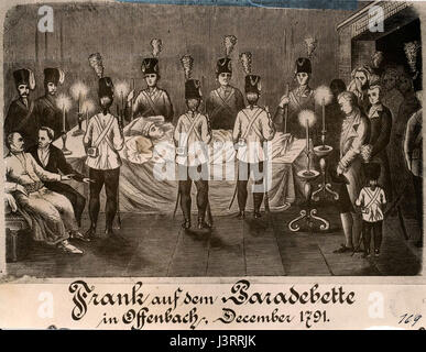 Jakob Joseph Frank auf dem Paradebette 1791 Stock Photo