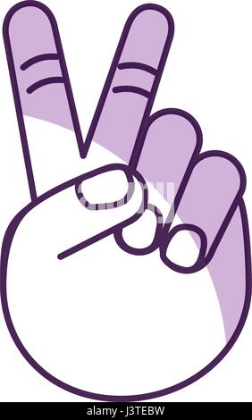 Woman hand with victory sign Stock Vector