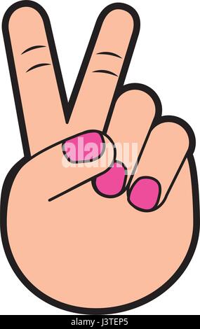 Woman hand with victory sign Stock Vector