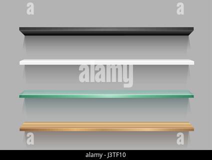 Different empty store showcases Stock Vector