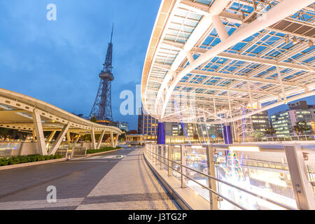 Oasis 21 in Nagoya, Japan city skyline with Nagoya Tower. They are public location Stock Photo