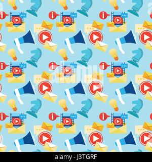 Social Media Communication Blogging Seamless Pattern Stock Vector