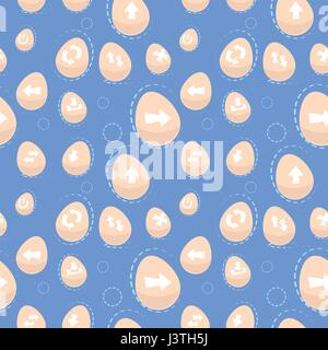 Seamless Pattern Arrow Collection Navigation Buttons Icons On Eggs Stock Vector