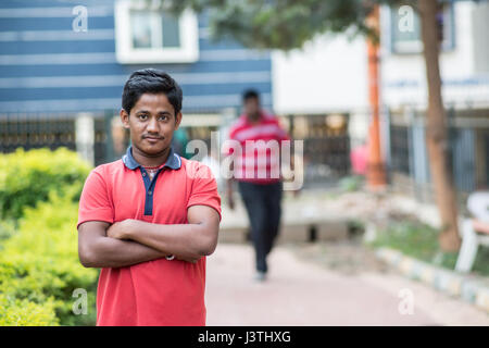 Indian man in a park in Bangalore. Stock Photo