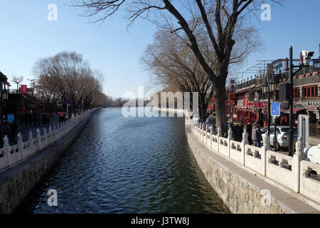 Houhai lake, the area is also known as Shichihai and consists three lakes in the north of Beijing, China, February 23, 2016. Stock Photo