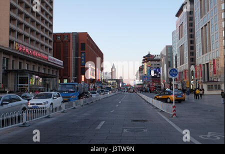 Wangfujing shopping street in center of Beijing, China, February 23, 2016. Stock Photo