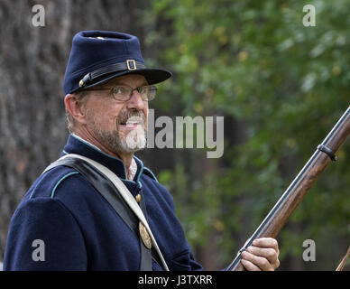 American Civil War action at the Graeagle Reenactment in Northern California. Stock Photo