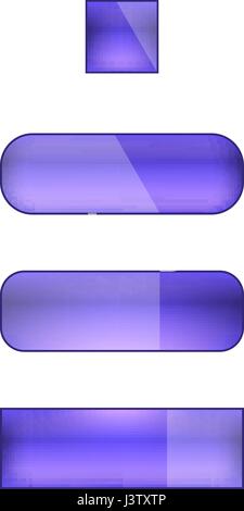 vector web buttons set - four violet blank buttons Stock Vector