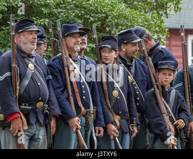 American Civil War action at the Graeagle Reenactment in Northern California. Stock Photo