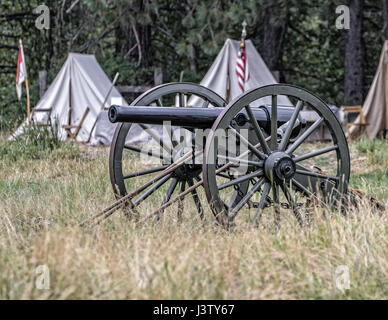 American Civil War action at the Graeagle Reenactment in Northern California. Stock Photo