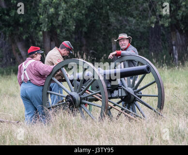 American Civil War action at the Graeagle Reenactment in Northern California. Stock Photo