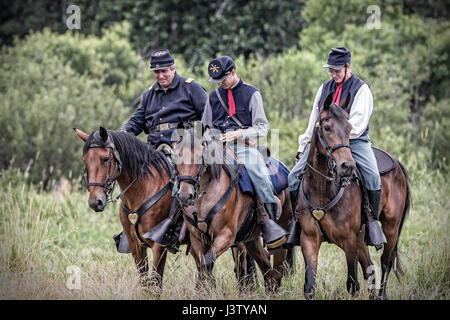 American Civil War action at the Graeagle Reenactment in Northern California. Stock Photo