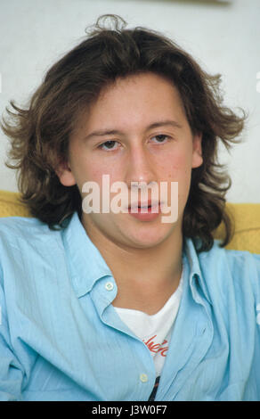 Nicholas Rowe actor England 1985 visiting Stockholm launching The Young Sherlock Stock Photo