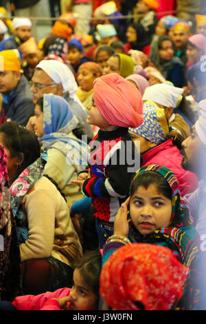 Sikhs celebrate Gurpurab at Bangla Sahib Gurudwara, New Delhi Stock Photo