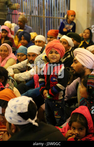 Sikhs celebrate Gurpurab at Bangla Sahib Gurudwara, New Delhi Stock Photo