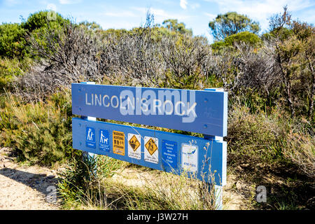 Lincoln's Rock also known as Flat Rock in the Blue Mountains national park near Sydney,Australia Stock Photo